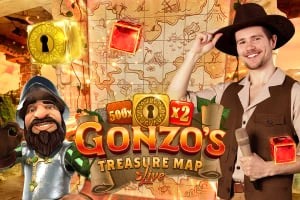 Gonzo&#039;s Treasure Map game by Evolution – logo hosted on Volt Casino