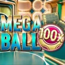 Mega Ball 100x by Evolution, showcased at voltslot-casino.be – game logo