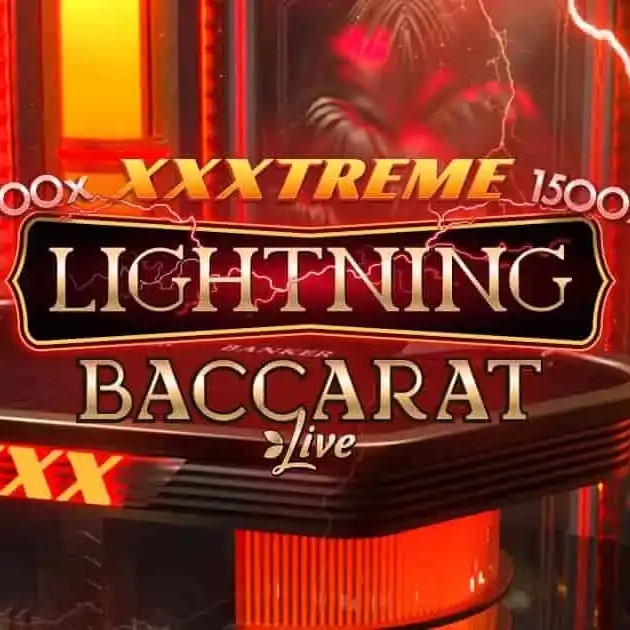 XXXtreme Lightning Baccarat online game logo by Evolution on voltslot-casino.be